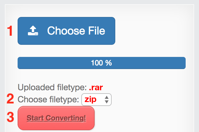 How to convert RAR files online to ZIP